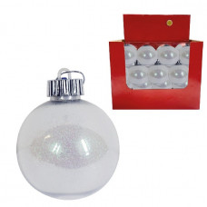 SFERA GLITTER C/LED CM.8 BIANCA (36pz)